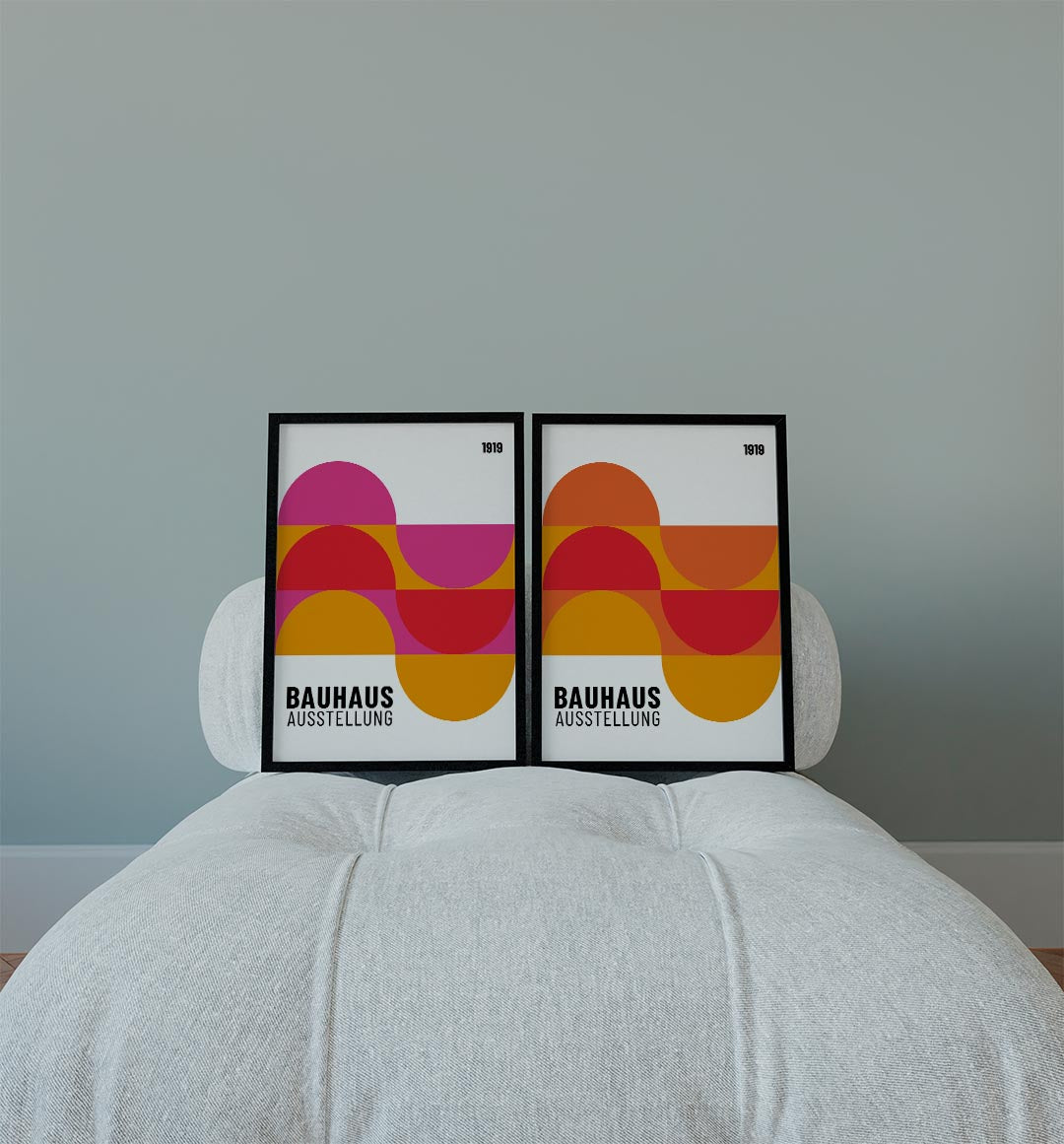 Kleurrijke halve cirkels Posterset
