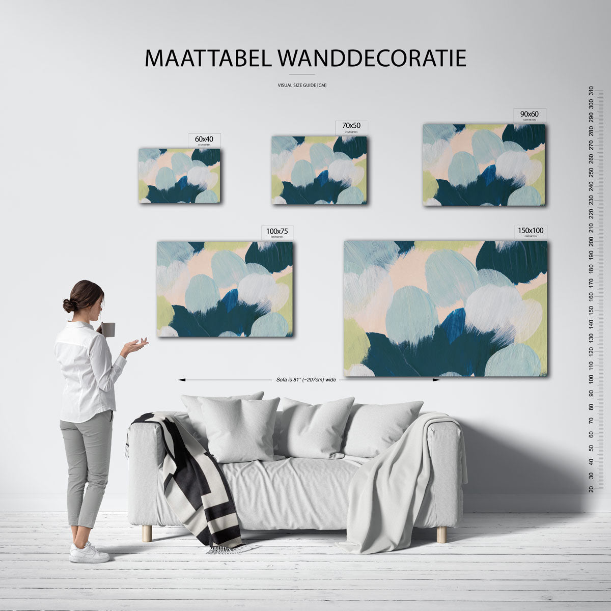 Organische borstelvegen Kunstwerk