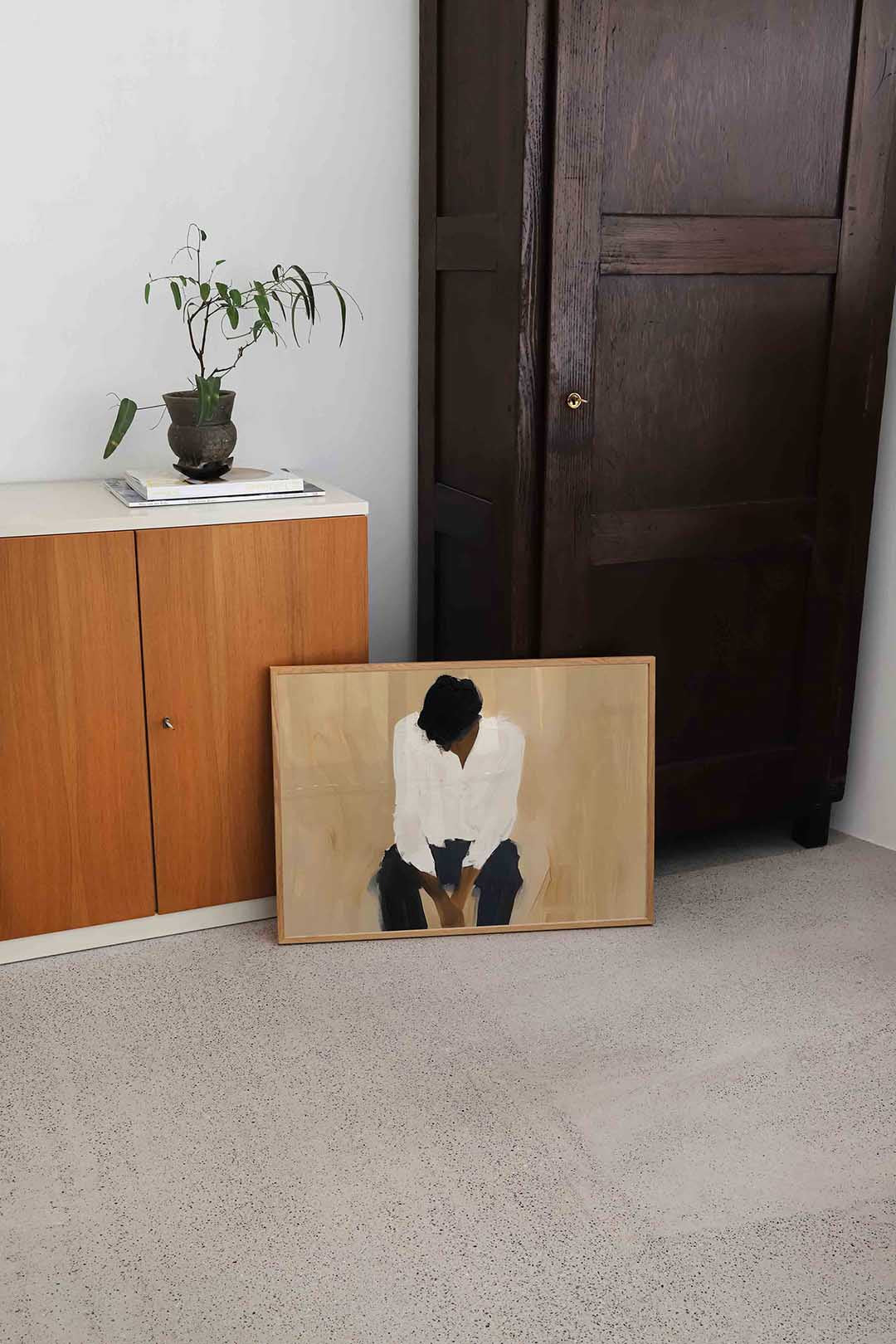 Zittende figuur Poster