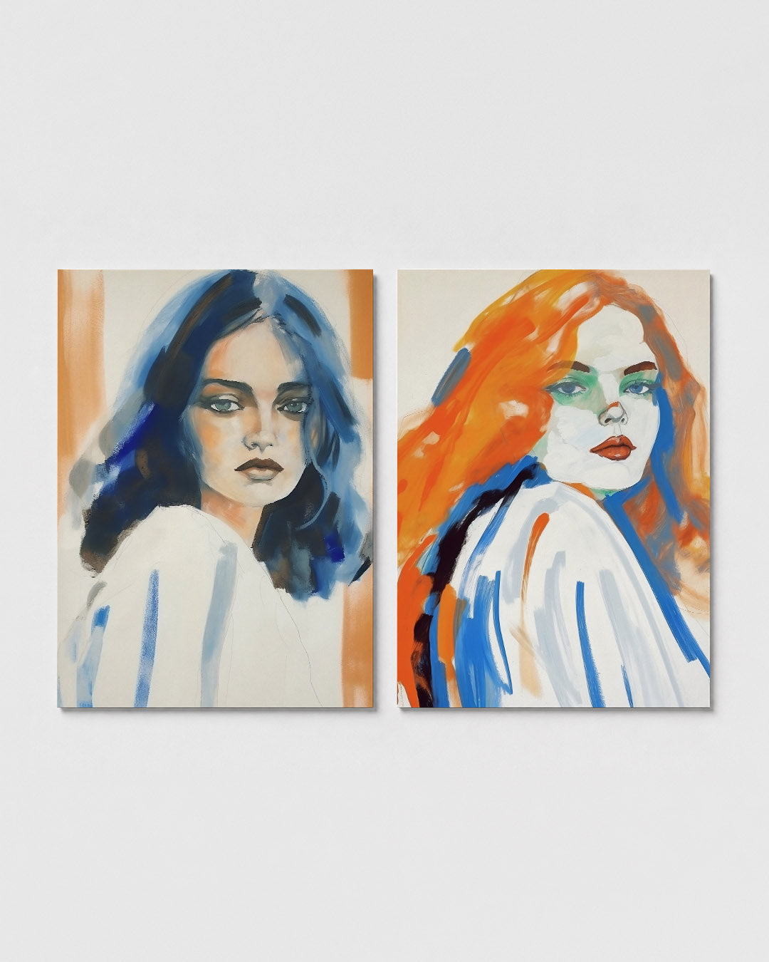 Portret met kleurvlakken Posterset
