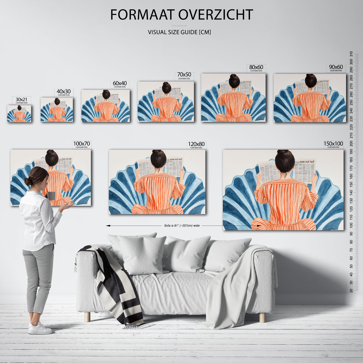Vrouw met krant Poster