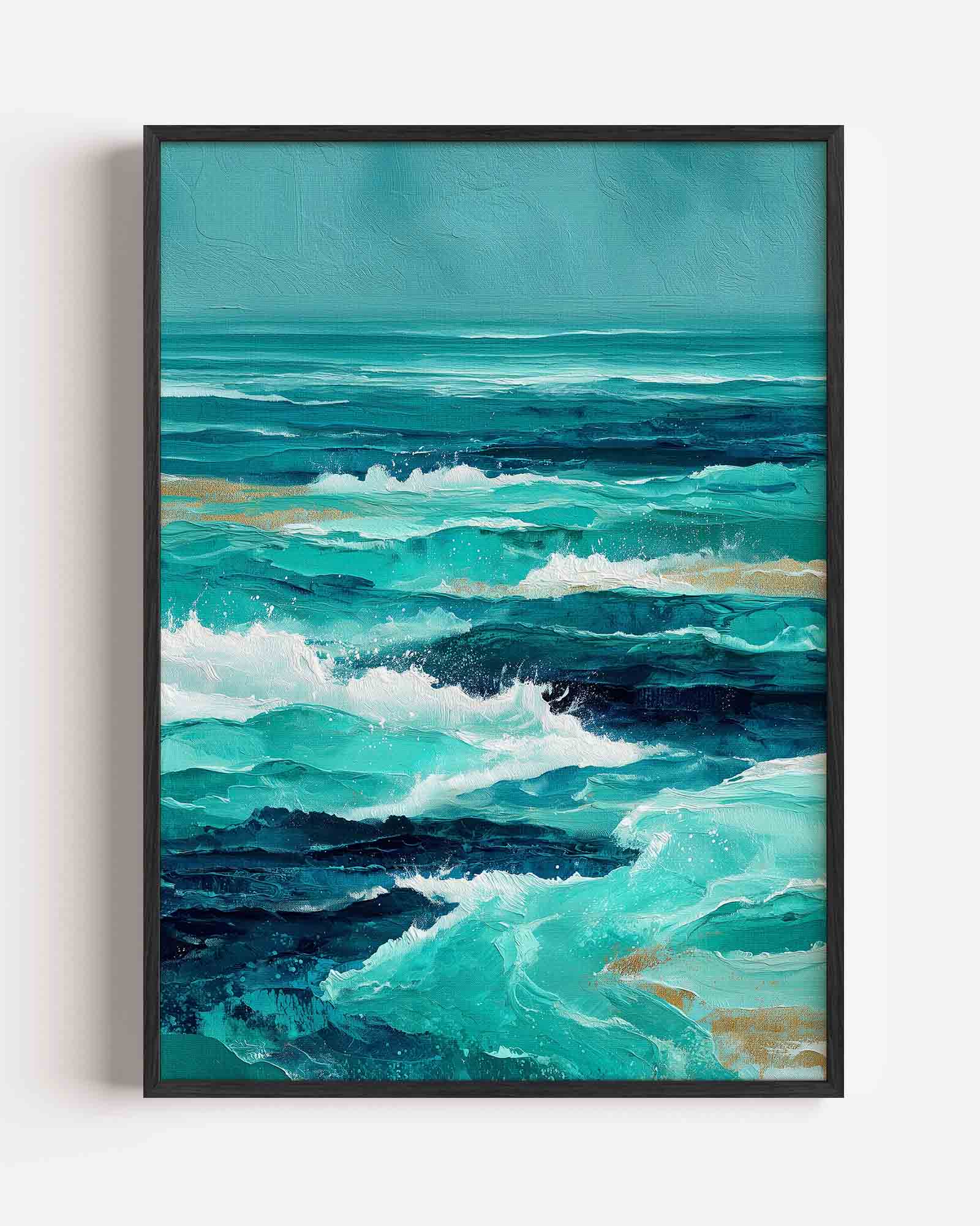 Golven in blauw Poster