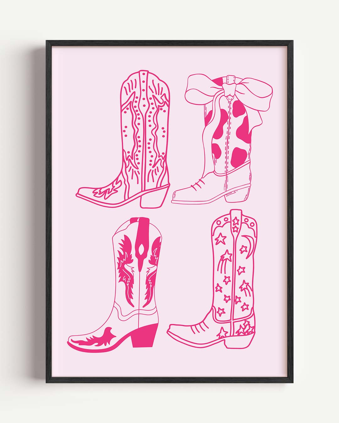 Retro Cowboylaarzen Illustratie Poster-WallArtistic