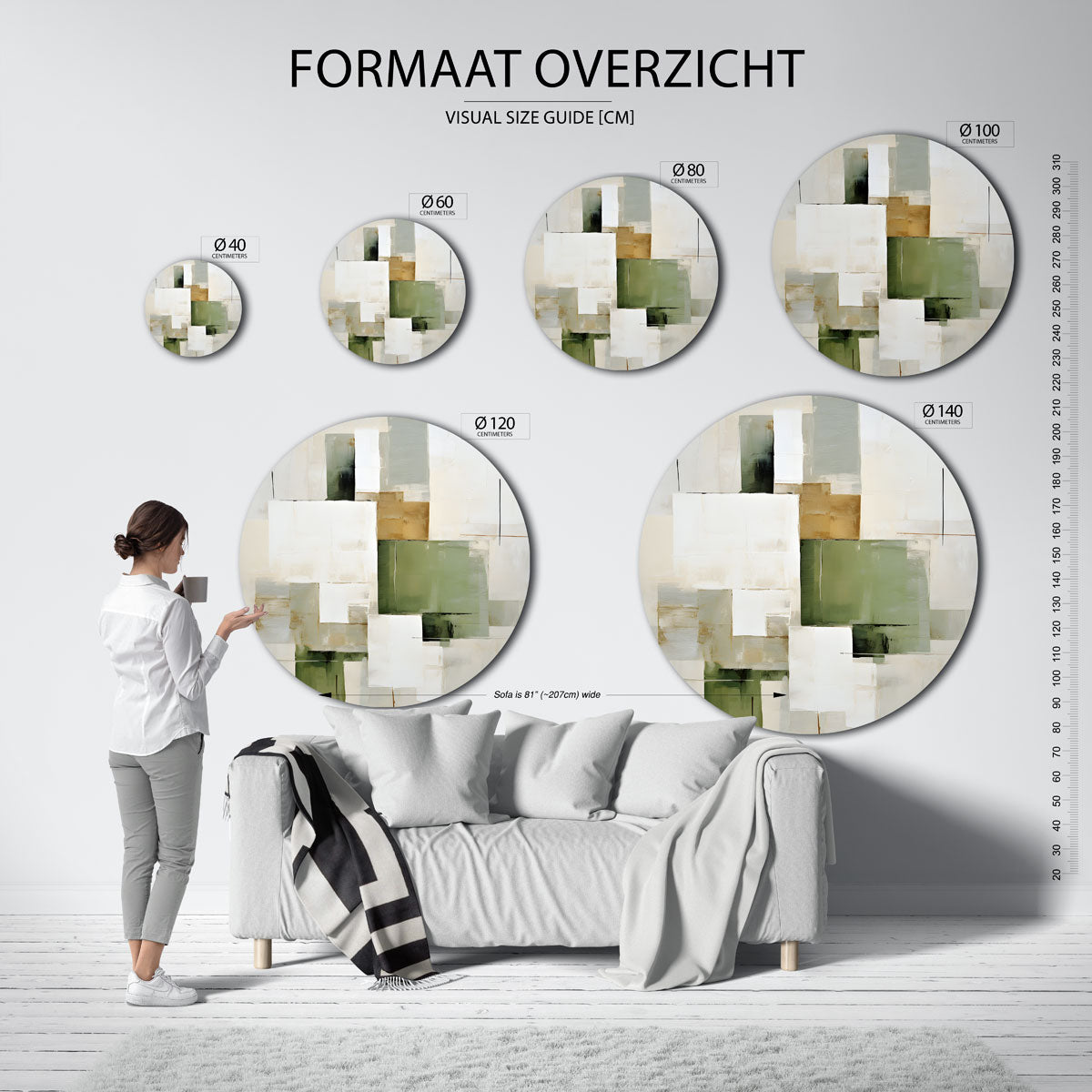 Abstracte vormen Muurcirkel