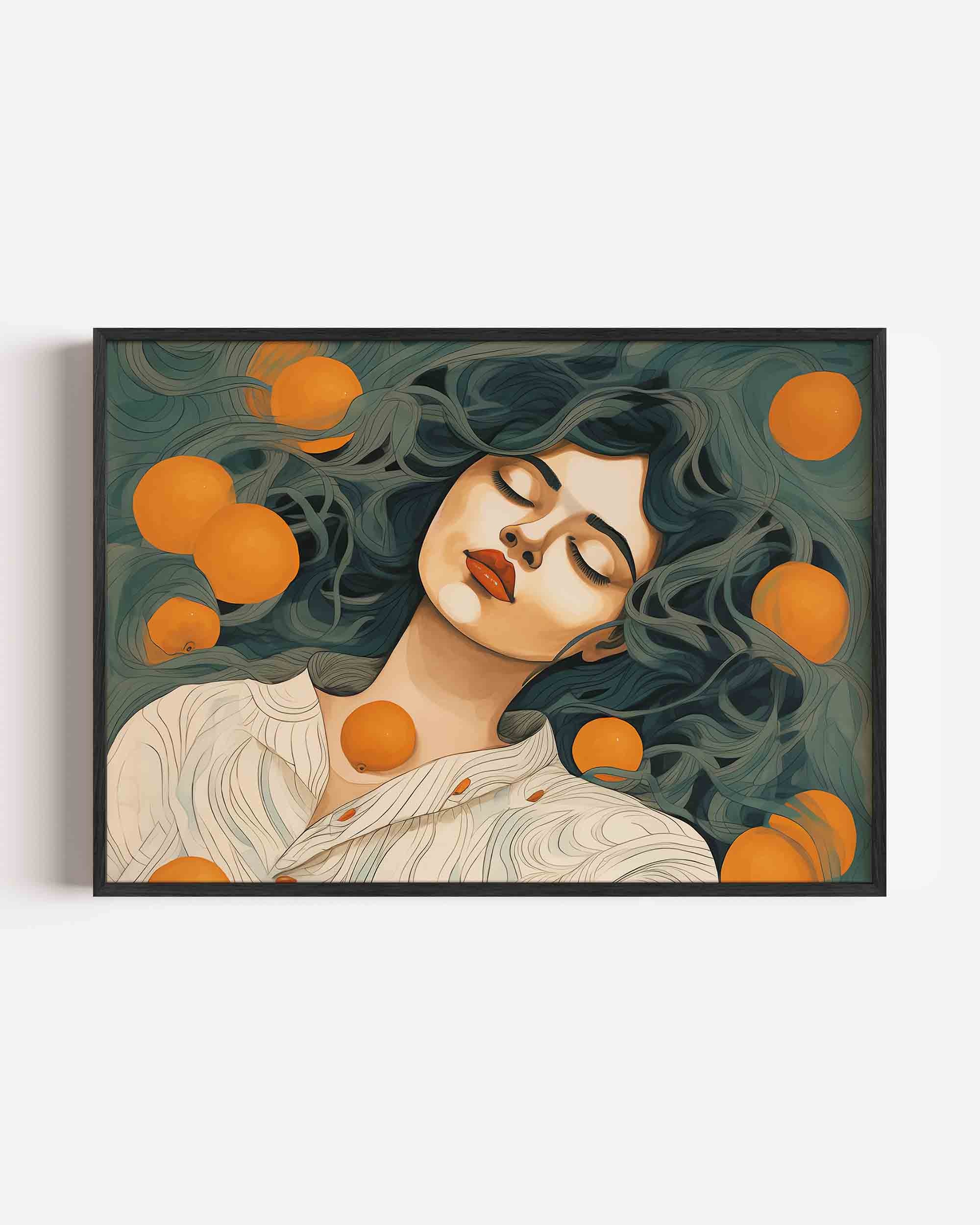Vrouw met sinaasappels Poster