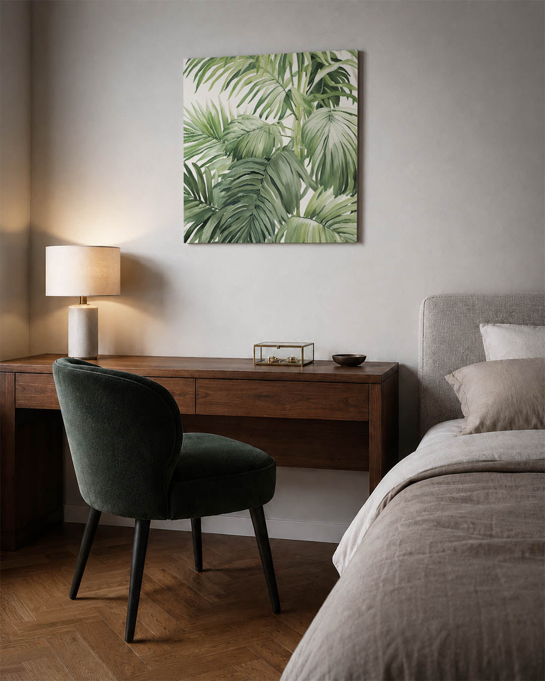 Groene bladeren compositie Kunstwerk