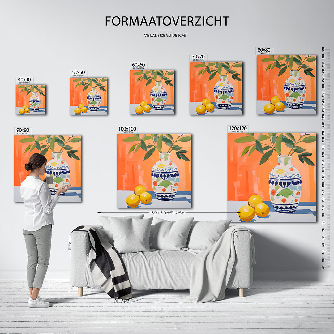 Vaas met citroenen Kunstwerk