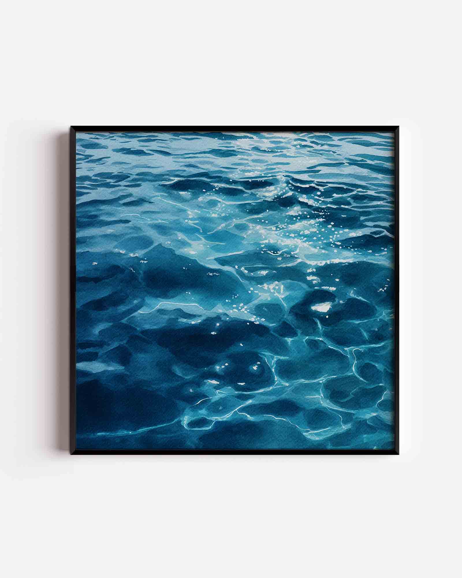 Blauwe wateroppervlak Poster