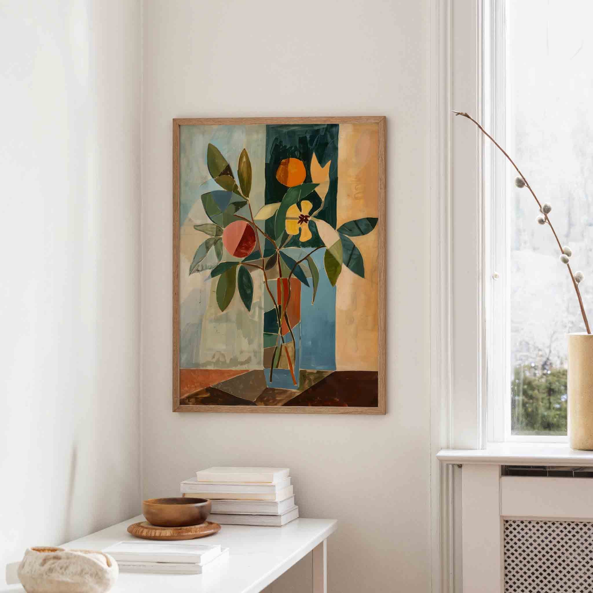 Abstracte bladeren en bloemen Poster