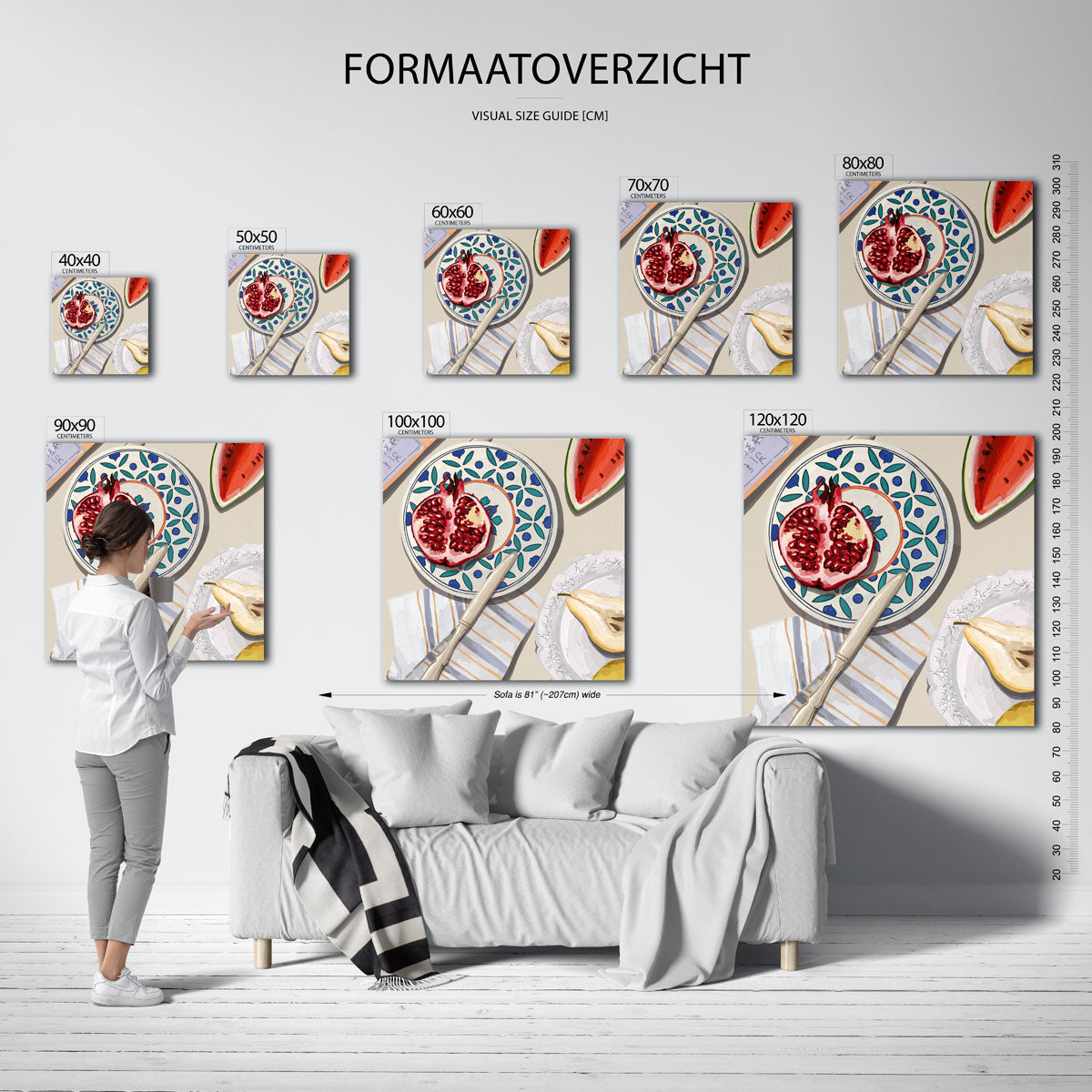 Fruit en servies Poster