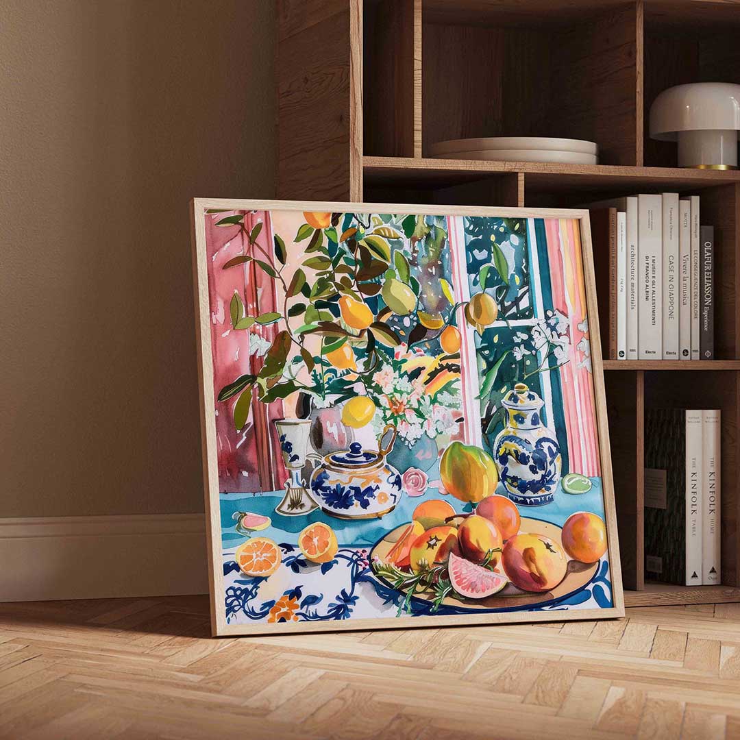 Fruit en servies Poster