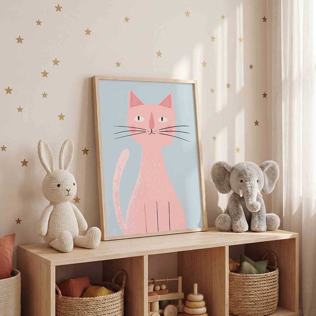 Roze kat Poster