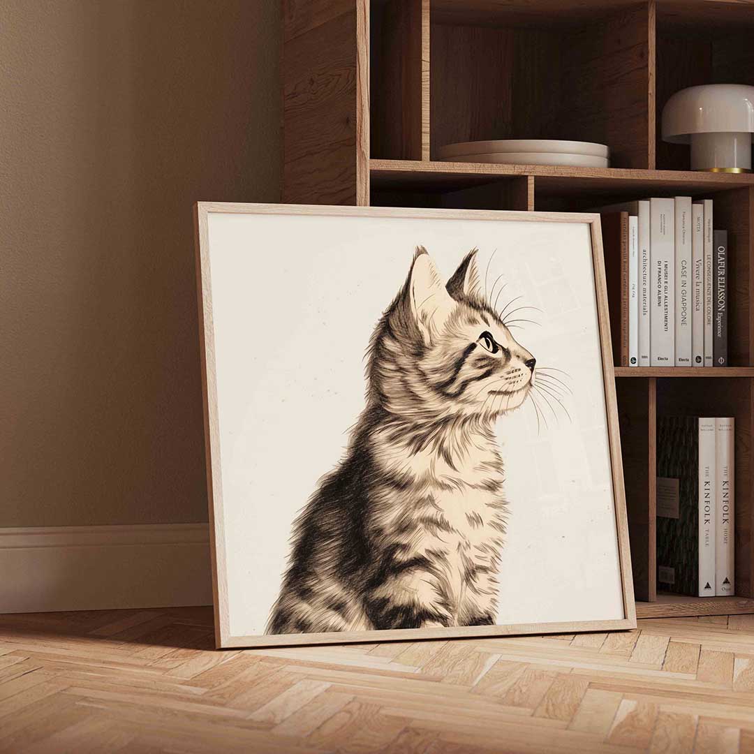 Kat in profiel Poster