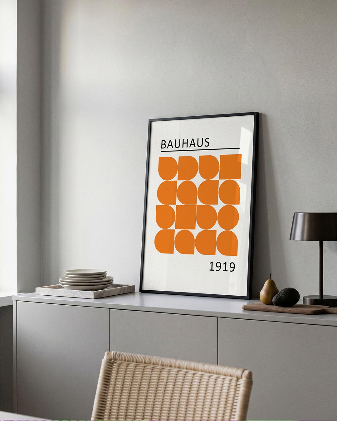 Oranje vormritme Poster